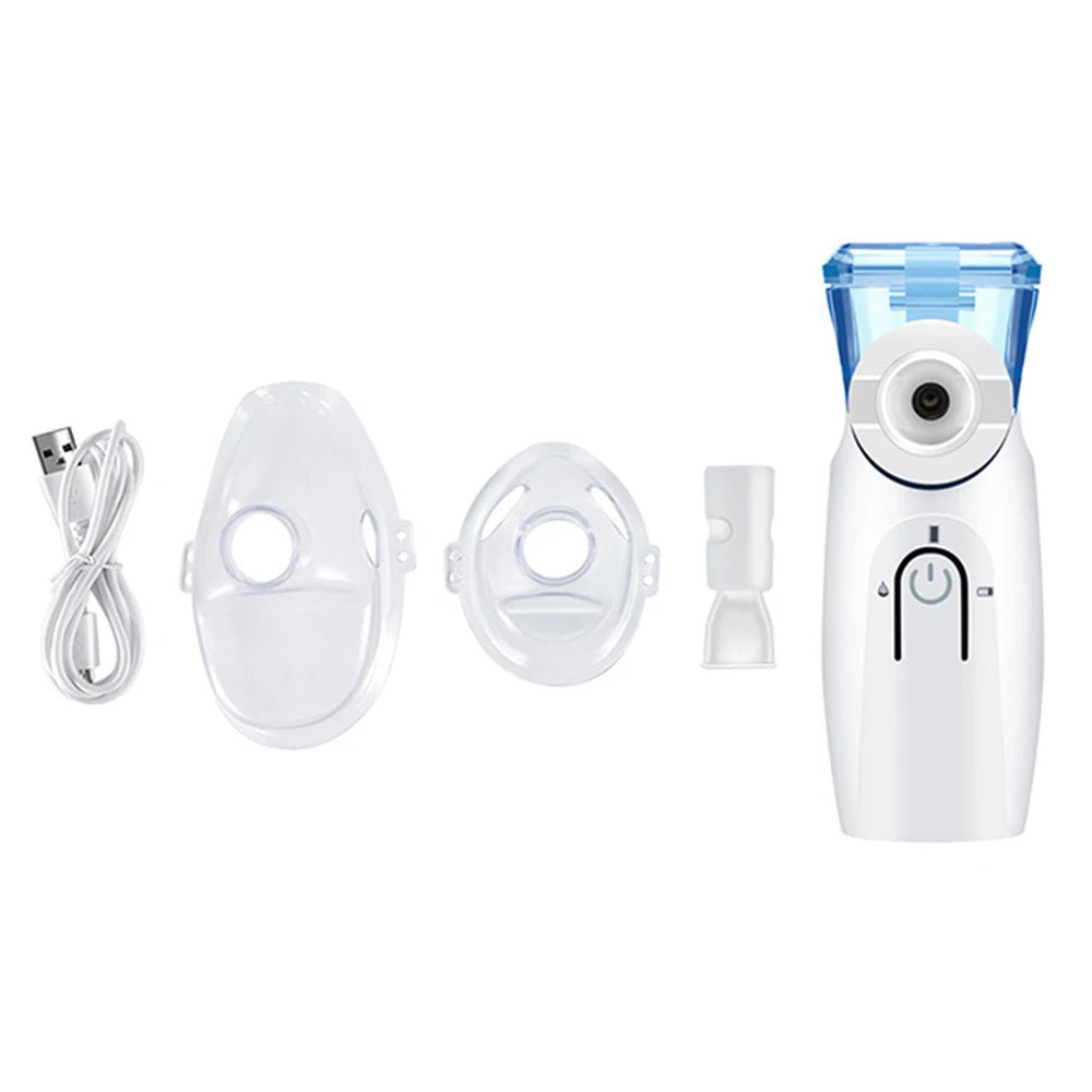 Portable Nebulizer Adults Kids Mask Nebulizer Machine Mesh Nebulizer with Mouthpiece Mask for Travel and Home Usage