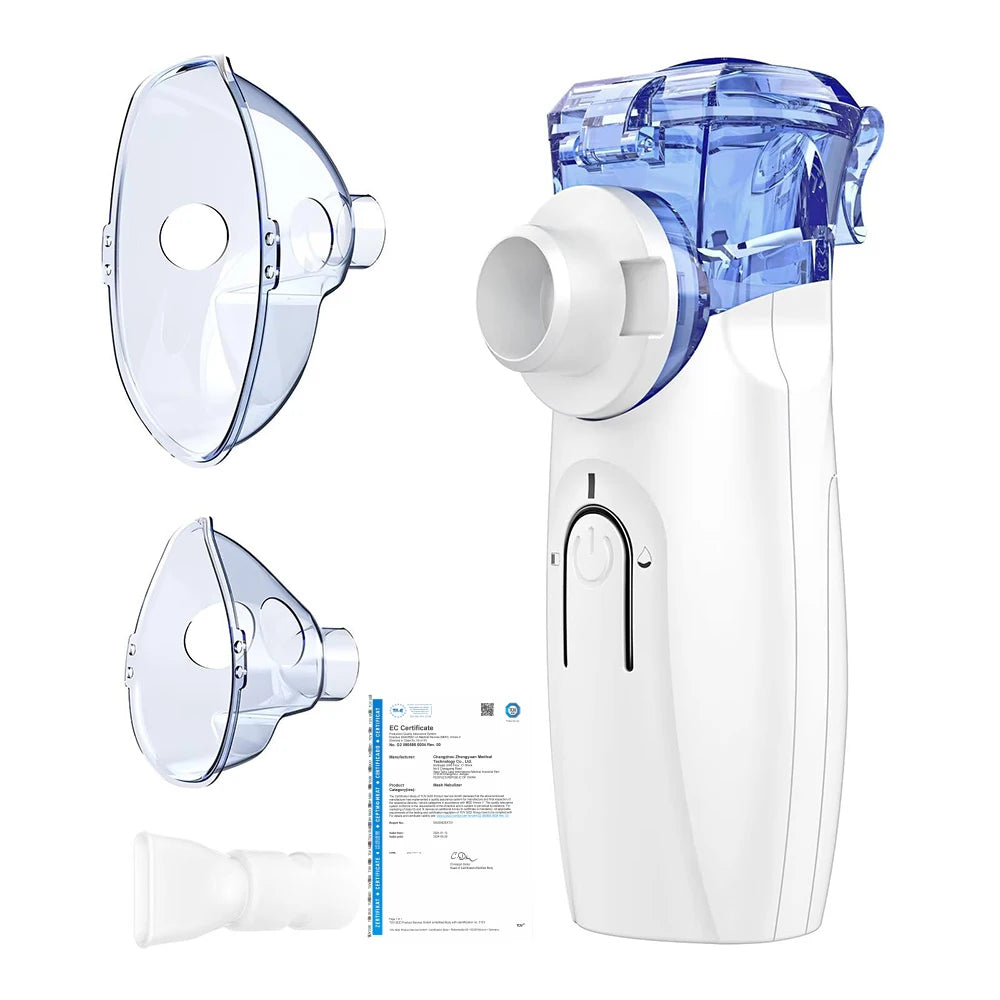 Portable Nebulizer Adults Kids Mask Nebulizer Machine Mesh Nebulizer with Mouthpiece Mask for Travel and Home Usage