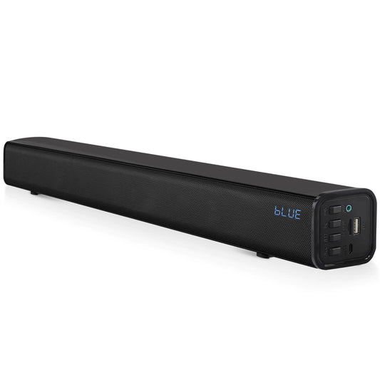 Pyle Home Theater Soundbar Speaker w/Bluetooth - Wave Base Streaming Tabletop Stand Mount TV Digital System with AUX/USB Port/Micro SD Input Extended Bass Performance Full Range Sound Reproduction - KenTech Innovation Store
