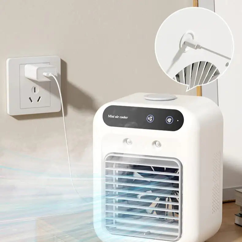 Portable Air Cooler Fan with Ice Water Cooling & Essential Oil Diffuser – USB Powered, Touchscreen Operation, for Home & Office Use - KenTech Innovation Store
