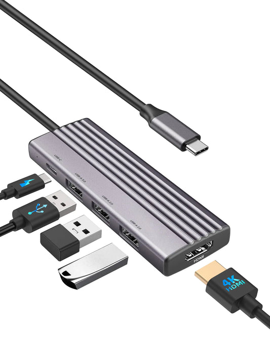 4K USB-C Hub with Multiport Adapter for MacBook and Dell Laptops