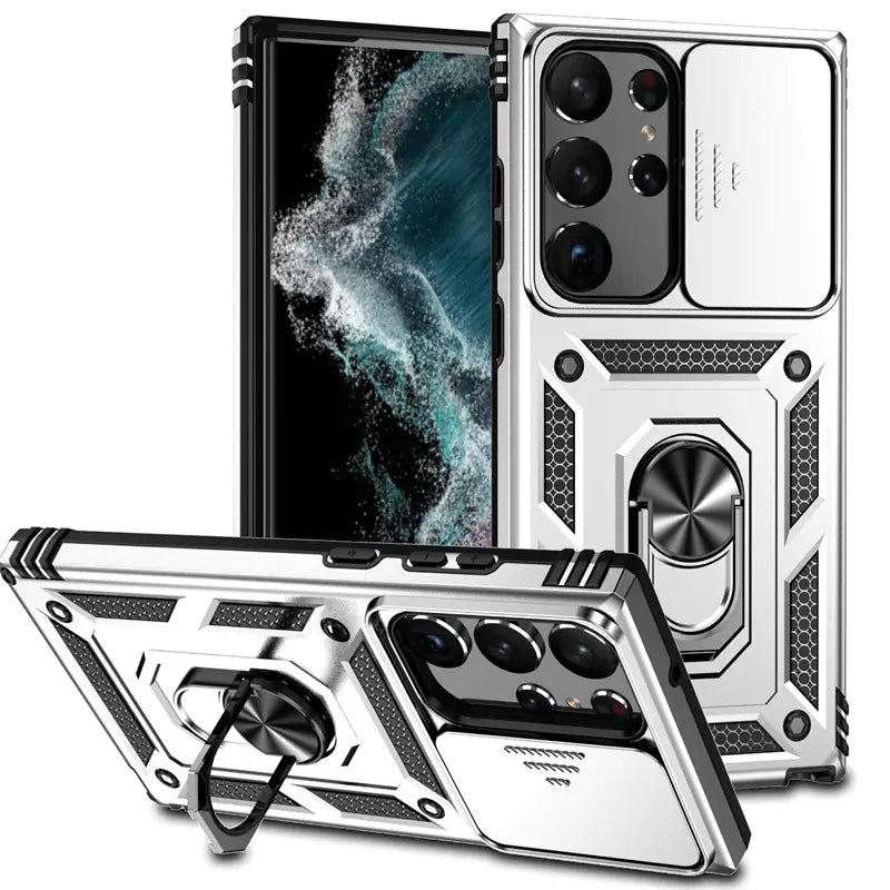 Samsung S24 Ultra Military Ring Stand Case A14 5G - KenTech Innovation Store