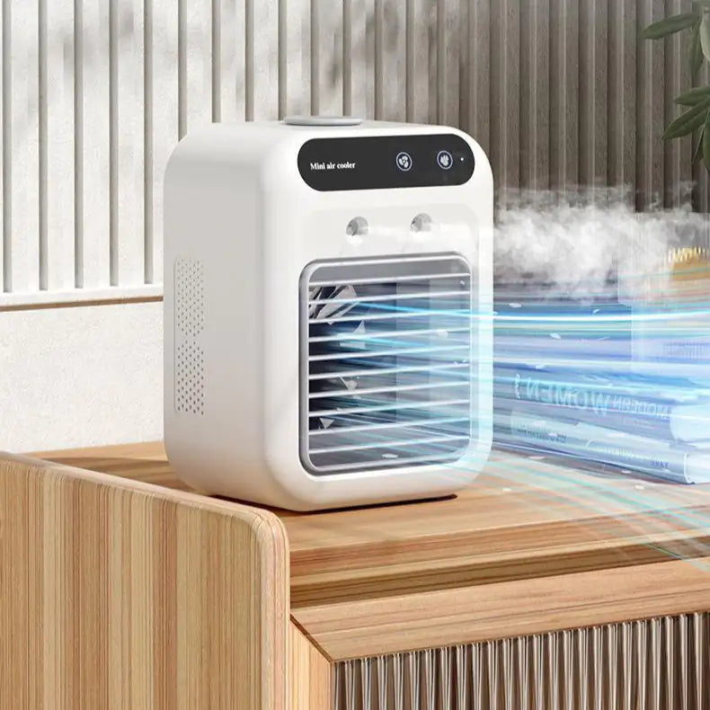 Portable Air Cooler Fan with Ice Water Cooling & Essential Oil Diffuser – USB Powered, Touchscreen Operation, for Home & Office Use - KenTech Innovation Store