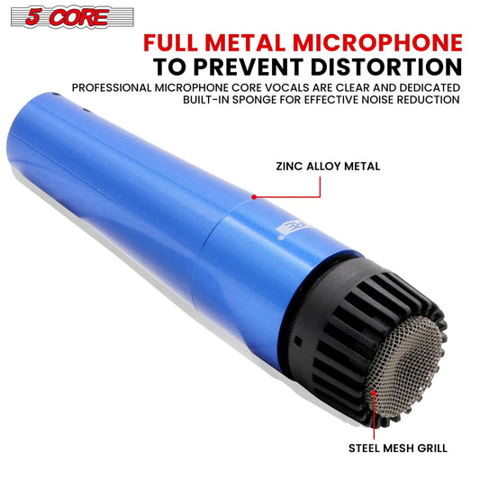 5 Core 9-Piece Drum Mic Kit – Kick, Snare, Tom, Bass, Dynamic Instrument Microphones – Blue - KenTech Innovation Store