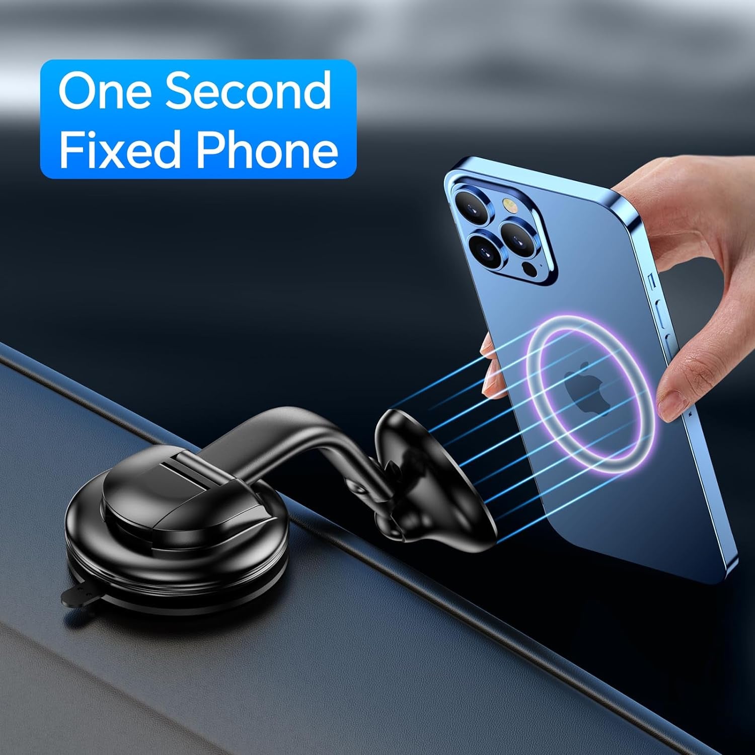 Magsafe Car Mount Magnetic Phone Holder for Car Dash Windshield Universal Hands Free Car Phone Holder for Iphone 16 15 14 13 Promax 