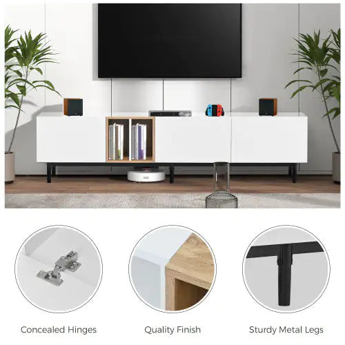 Odern TV Stand Suitable For 80 Inch TV With 3 Doors - KenTech Innovation Store