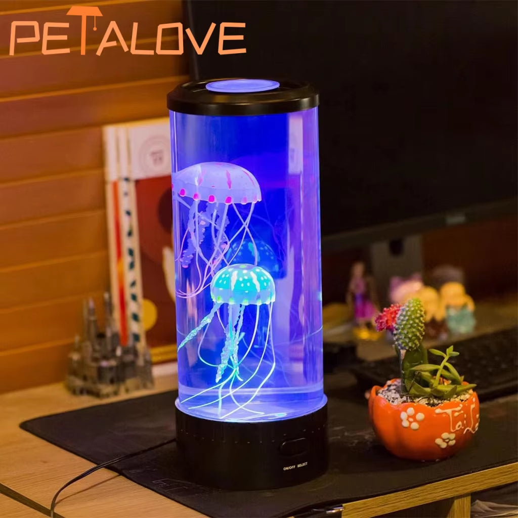 Jellyfish Lava Lamp Aquarium Ocean Night Lights 7Colors LED Jellyfish Mood Lights