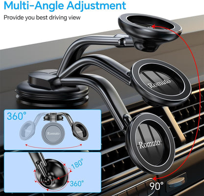 Magsafe Car Mount Magnetic Phone Holder for Car Dash Windshield Universal Hands Free Car Phone Holder for Iphone 16 15 14 13 Promax 