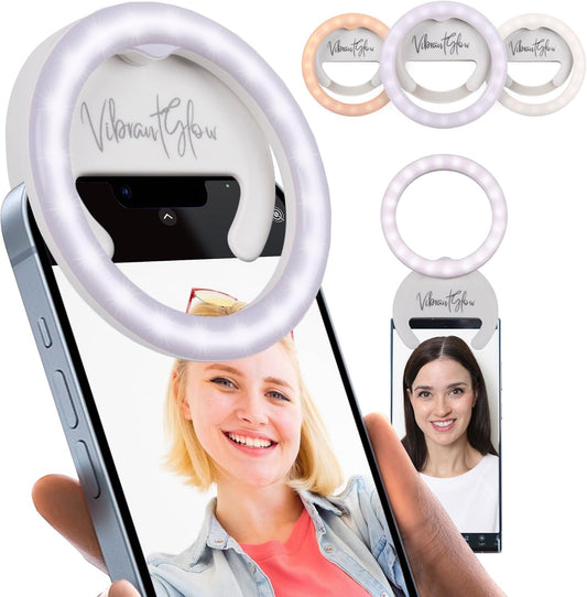 Rotatable Clip-On Phone Ring Light – 3 Color Modes & 5 Brightness Levels | Rechargeable USB-C Selfie Light for Phone, Laptop, Tablet