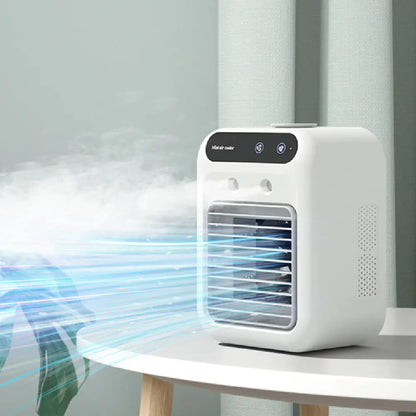 Portable Air Cooler Fan with Ice Water Cooling & Essential Oil Diffuser – USB Powered, Touchscreen Operation, for Home & Office Use - KenTech Innovation Store