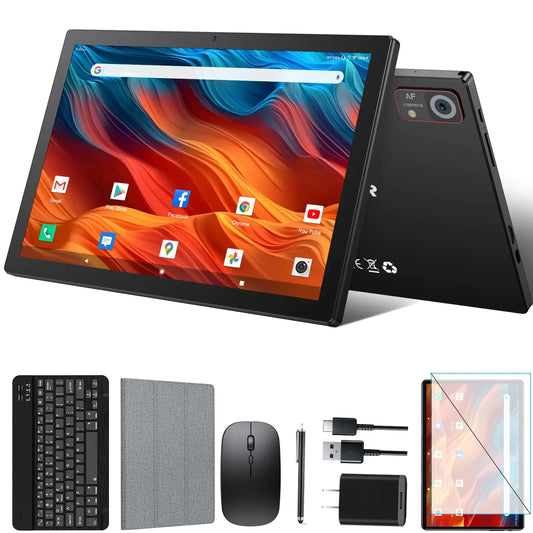 Android 14 Tablet 10.1 inch 128GB Storage 8GB(4+4) RAM Octa-Core 5G WiFi Tablet 7000mAh Battery BT 5.0 GPS 13MP+8MP Camera GMS Certified 1TB Expandable Tablet with Keyboard/Mouse/Case Kit - KenTech Innovation Store