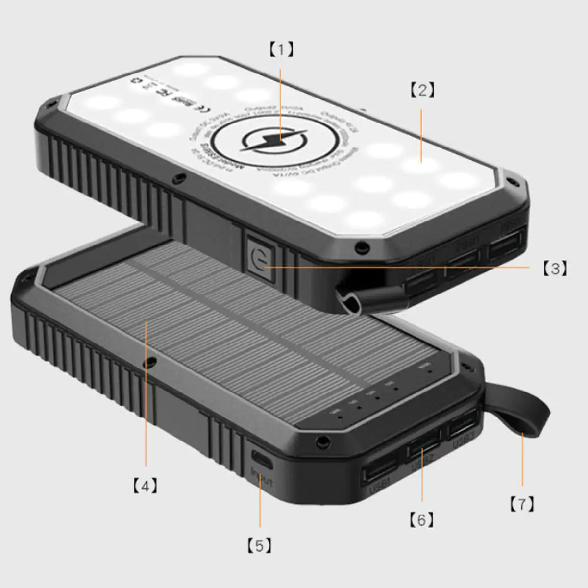 Sun Chaser Mini Solar Powered Wireless Phone Charger 10,000 mAh With LED Flood Light - KenTech Innovation Store