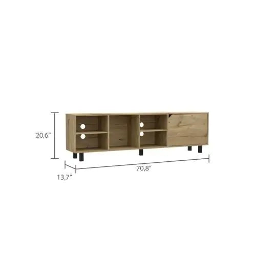 Valdivia 70" TV Stand – 4 Open Shelves & 5 Support Legs | Modern Media Console for Living Room - KenTech Innovation Store