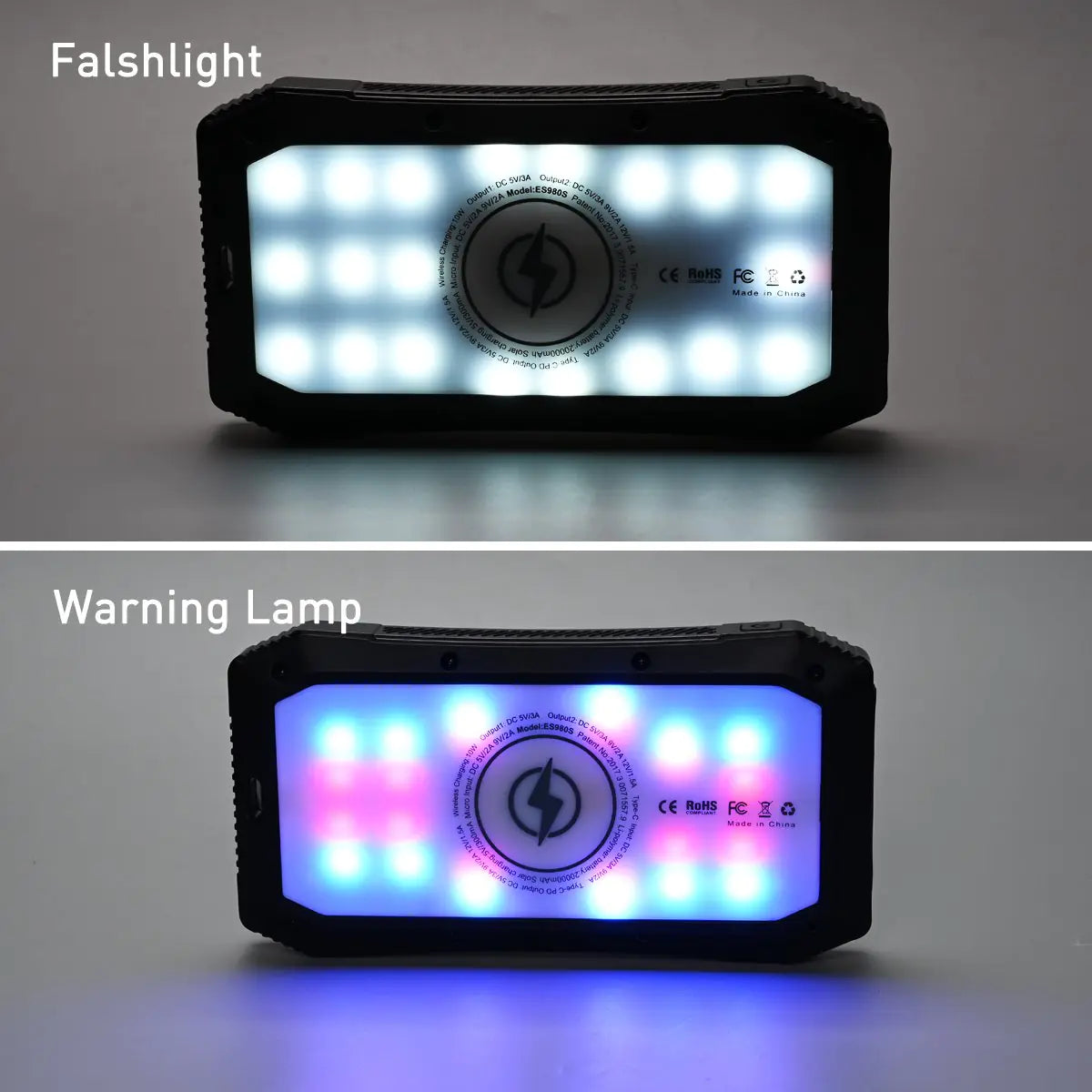 Sun Chaser Mini Solar Powered Wireless Phone Charger 10,000 mAh With LED Flood Light - KenTech Innovation Store