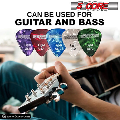 5Core Celluloid Guitar Picks – 0.46mm Light Gauge for Acoustic, Electric & Bass Guitars - KenTech Innovation Store