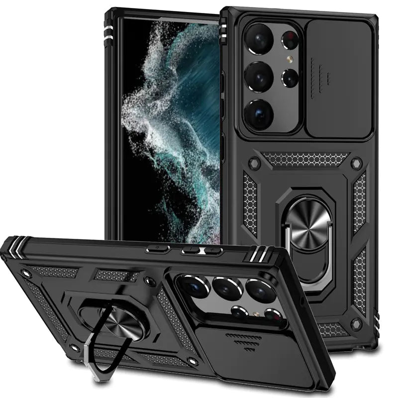 Samsung S24 Ultra Military Ring Stand Case A14 5G - KenTech Innovation Store