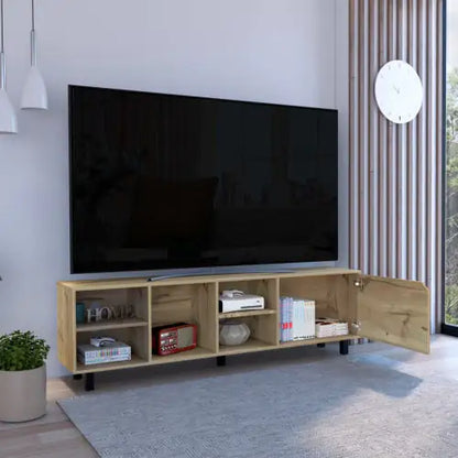 OakVista 70" TV Stand with Quadruple Shelves and Quintuple Legs - KenTech Innovation Store
