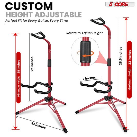 5Core Universal Guitar Stand – Folding Floor Stand for Acoustic, Electric, and Bass Guitars - KenTech Innovation Store