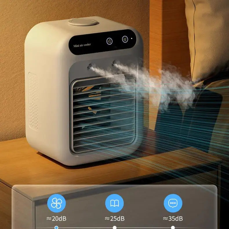 Portable Air Cooler Fan with Ice Water Cooling & Essential Oil Diffuser – USB Powered, Touchscreen Operation, for Home & Office Use - KenTech Innovation Store